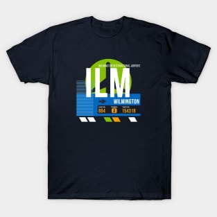 Wilmington (ILM) Airport // Retro Sunset Baggage Tag T-Shirt